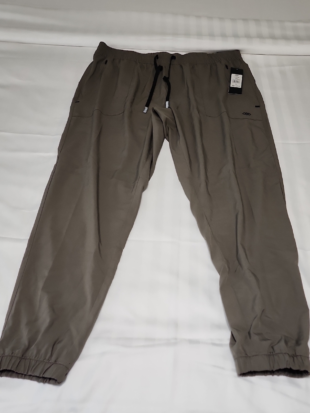 Men's Elastic Drawstring Joggers in Taupe